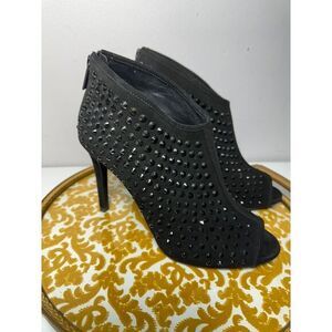 Michael Kors Dani Open Toe Bootie Shootie Black Suede Size 9M